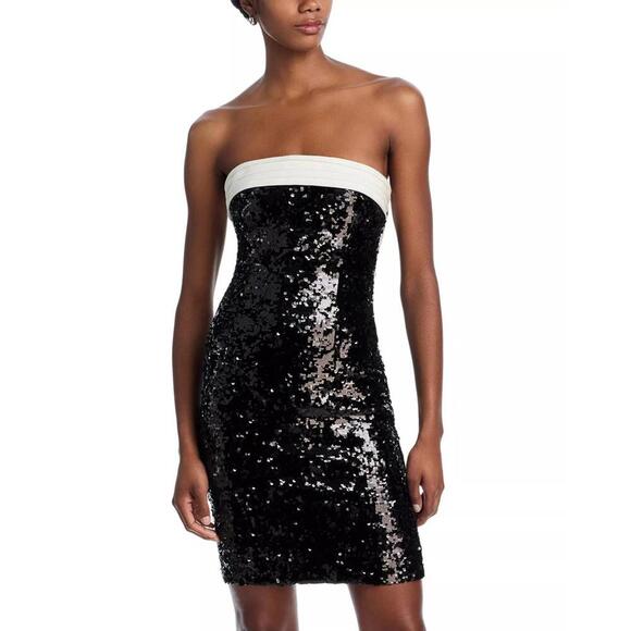 Alice + Olivia Dresses & Skirts - 550$ Alice & Olivia Sibella Sequin Bow Strapless Bodycon Dress Size 12 Black